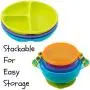 Toddler Plates and Bowls | Baby Bowls with Suction in 3 Different Sizes w/Air Tight Lid | Divided Silicone Plate - Unbreakable, Easy Clean & Perfect for Fussy Eaters | Baby Feeding Set