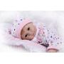 Pinky 42cm 17inch Lovely Realistic Reborn Baby Doll Toddler New Born Cute Soft Silicone Lifelike Baby Girl That Look Real Magnet Pacifier