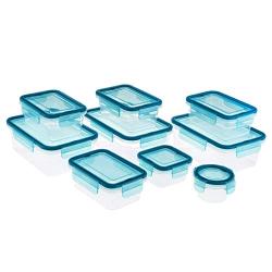 AmazonBasics 24 Piece Plastic Locking Food Storage Container - Blue