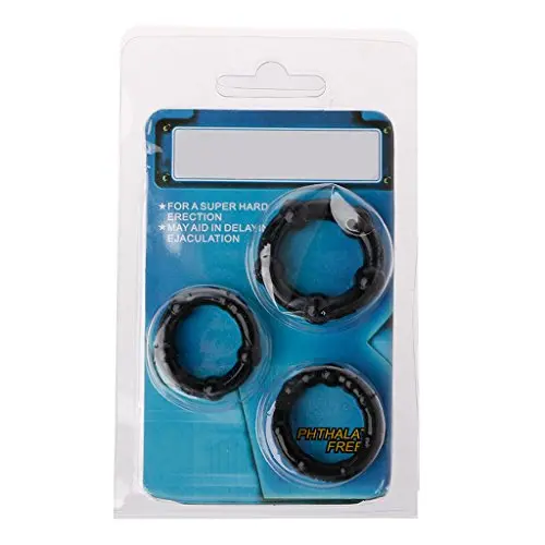 HUImiai 3 Pcs Delay Ring Silicone Massage Ring,Penis Cock Ring,BDSM Toy