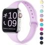 Zekapu Sport Band Compatible for Apple Watch 38mm 42mm 40mm 44mm, Soft Silicone Narrow Slim Sport Replacement Wristband for iWatch Series 5, Series 4, Series 3, Series 2, Series 1 Women