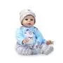 Nicery Reborn Baby Doll Soft Simulation Silicone Vinyl Cloth Body 22inch 55cm Lifelike Vivid Boy Girl Toy for Ages 3+ Blue Dog B076