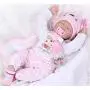Pinky 22inch 55cm Lifelike Reborn Baby Girl Doll Soft Silicone Sleeping Baby Realistic Looking Newborn Doll Toddler Kid Birthday and Xmas Gift