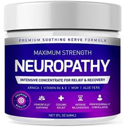 Neuropathy Nerve Therapy & Relief Cream - Maximum Strength Relief Cream for Foot, Hands, Legs, Toes Includes Arnica, Vitamin B6, Aloe Vera, MSM - Scientifically Developed for Effective Relief 2oz