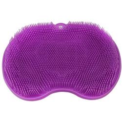 Shower Foot Scrubber Massager Cleaner,Wash Foot Bath Massage Cushion Bathroom Suction Cup Silicone Non-Slip Massage Pad- Improves Foot Circulation & Reduce Foot Pain 12*9 in (Purple)