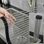 veveshop Over the Sink Multipurpose Roll-Up Dish Drying Rack Pan Bottle Food Drainer Mat for air-drying washed tableware glassware cookware bakeware and kitchenware Stainless Steel Silicone 18.50x11.4