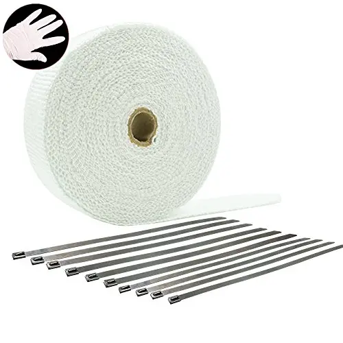 HM&FC Fiberglass white exhaust header wrap 50 Feet(L)* 2 Inch (L)