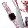 Kaome Compatible for Leather Apple Watch Band 40mm 38mm, Women Floral Strap Wrist, Replacement Bands for iWatch Series 4, Series 3, Durable Prints, Smooth Synthetic Leather - Mysterious Violet