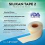Silikan Soft Premium Silicone Medical Grade Tape 1.6” X 60” Painless No Residue Removal Safe Nontoxic Latex Free Showerproof Flexible Thin Easy Cut to Length Skin Tone Apply Protective S