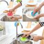 Silicone Scrubber(5 Pack), Silicone Sponges Multipurpose Kitchen Scrub Brush for Dish Pot and Veggies Fruit Smart Kitchen Gadgets Brush Accessories 5 Colors with Free Bonus 2 Hooks