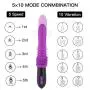 Silicone Thrusting Dildo Vibrator Women’s Toy 7 Speed 360 Degree Rotating Pulsator G Spot Clitoris Stimulator Wand Vagina Massager Pocket Size USB Adult Sex with Raised Dotted Balls Products Purple