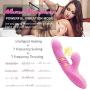 USB Rechargeable Handheld Sucking Wand Massager with Heating Function Waterproof Silicone Powerful Wireless 3 in 1 Vibrating and Sucking Modes Vibrant Toy(Pink)