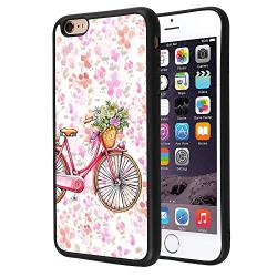 iPhone 6s 6 Case,Flexible Soft TPU Cover Shell,Slim Silicone Black Rubber Non-Slip Durable Design Protective Phone Case for iPhone 6s 6 -Bicycle