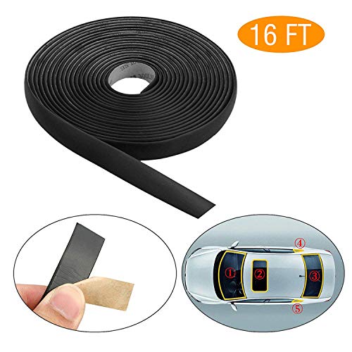EEEKit 5M/16FT Auto Seal Weather Stripping Rubber Sealing Strip Trim Cover for Car Front Rear Windshield