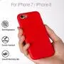 iPhone 8 Case Liquid Silicone, iPhone 7 Silicone Case Miracase Gel Rubber Full Body Protection Shockproof Cover Case Drop Protection for Apple iPhone 7/ iPhone 8(4.7") (Red)