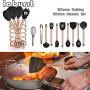 HIZLJJ Heat Resistant Silicone Cooking Utensil Set (11 Pieces) with Copper Plated Handle Silicone Kitchenware Set Nonstick Cooking Utensils Silicone Cooking Kitchen Utensils Set