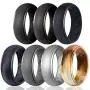 Egnaro Silicone Wedding Ring for Men, Particularly Breathable Mens Rubber Wedding Bands, Size 8 9 10 11 12 13, for Athletes Crossfit Workout