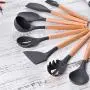GYJ Kitchenware Set 11 Pieces Cookware Non-Stick Silicone and Wooden Cutlery Set BPA-Free Non-Toxic Blade Set Best Chef Kitchenware Set Chef Portable Quality Household Products
