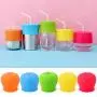 maxin Silicone Sippy Lids Pack of 5, Silicone Spout Makes Cup into Spill-Proof Sippy Cup for Babies and Toddlers FDA Approved.