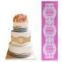 AK ART KITCHENWARE Lace Fondant Butterfly Mat Wedding Damask Silicone Cake Lace Mold Color Pink LFM-43