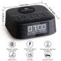 Homtime Wireless Charging Alarm Clock Radio with Dual Alarm, Bluetooth Speaker, Fast Charger, USB Port to Charge Any USB Device, Sleep Timer and Dimmable LCD Display for Bedrooms(Black)