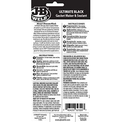 J-B Weld 32329 Ultimate Black RTV Silicone Gasket Maker and Sealant, 3. Fluid_Ounces