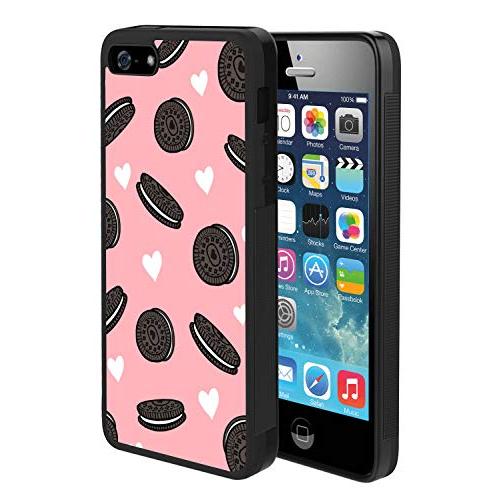 iPhone SE 5s 5 Case,Flexible Soft TPU Cover Shell,Slim Silicone Black Rubber Non-Slip Durable Design Protective Phone Case for iPhone SE 5s 5 -Biscuits