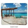 Ergonomic Mouse pad,Wooden Terrace Next to Beach with Vivid Blue Water Veranda Exotic Ocean,Dual Use Mouse pad for Office/Home (7.87&quot x 9.44&quot),Brown Aqua Blue