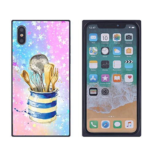 iPhone Xs Max Case, Kitchenware Shock-Absorption TPU Rubber Bumper iPhone Xs Max Case, Ultra Thin Slim Protective Cover for iPhone Xs Max-Black
