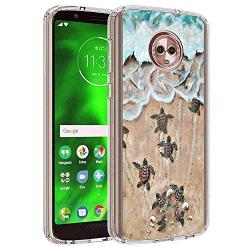 Moto G6 Case, Soft TPU Slim-Fit Flexible Ultra-Thin Clear Case, Full-Body Rugged Bumper Print Baby Turtle Case for Moto G6, Transparent