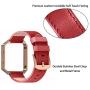 Andyou for Fitbit Blaze Bands Leather with Frame Small Large (5"-8.2"), Genuine Leather Replacement Band with Silver/Rose Gold/Black Metal Frame for Fitbit Blaze Women Men, Black, Brown, White, Gray.