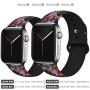 EXCHAR Compatible with Apple Watch Band 40mm 38mm 44mm 42mm Fadeless Pattern Printed Floral Bands Silicone Replacement Band for iWatch Series 5 Series 4/3/2/1 for Women Men