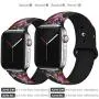 EXCHAR Compatible with Apple Watch Band 40mm 38mm 44mm 42mm Fadeless Pattern Printed Floral Bands Silicone Replacement Band for iWatch Series 5 Series 4/3/2/1 for Women Men