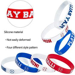 Baseball Silicone Rubber Bracelets Boy Rubber Wristbands Baseball Bracelet Wristbands for School Gifts Party Favors (24)