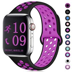 Zekapu Compatible with Apple Watch Band 40mm 44mm 42mm 38mm, Breathable Silicone Sport Replacement Wrist Band Compatible for iWatch/Apple Watch Series 5/4/3/2/1