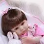 Pinky 17" 43cm Lifelike Reborn Baby Girl Dolls Soft Silicone Doll Realistic Looking Newborn Dolls Real Touch Doll Toddler Cute Toy Child Birthday and Xmas Gift