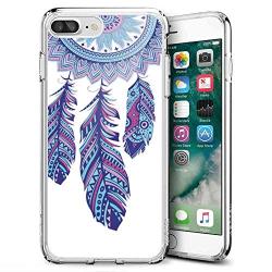 Feather Wind Chime Clear Edge Phone Shell Case Fit iPhone 7 Plus, iPhone 8 Plus 5.5-Inch Upgrade