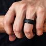 ThunderFit Silicone Rings for Men - 4 Rings / 1 Ring Step Edge Rubber Wedding Bands 10mm Wide