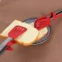 GKPLY Silicone Kitchenware 2 Piece Non-Stick Food Clip Tool Set Baking BBQ Utensils, Kitchen Gadgets, (Red and Black)
