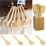 Kitchen Cooking Tools Sets - 2019 6 Pieces Bamboo Spoon Spatula Utensil Wooden Cooking Mixing Set - Cooking Tool Kitchen Silicone Utensils Wood Sets Tools