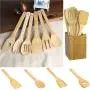 Kitchen Cooking Tools Sets - 2019 6 Pieces Bamboo Spoon Spatula Utensil Wooden Cooking Mixing Set - Cooking Tool Kitchen Silicone Utensils Wood Sets Tools