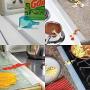 Kitchen Silicone Stove Counter Gap Cover, Easy Clean Heat Resistant Wide & Long Gap Filler, Seals Spills Between Counter, Stovetop, Oven, Washer & Dryer, Set of 2 (25 Inches, semi-clear)