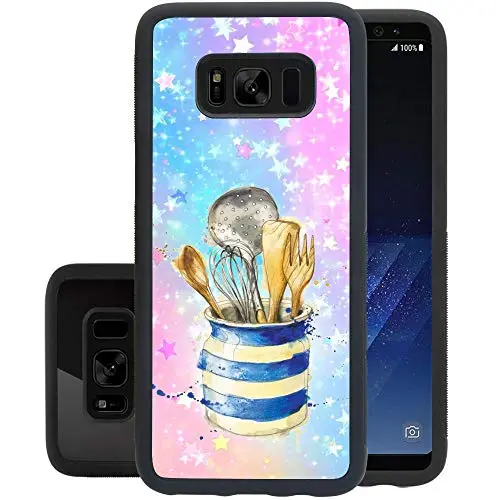 Samsung Galaxy S8 Case, Kitchenware Shock-Absorption TPU Rubber Bumper Samsung Galaxy S8 Case, Ultra Thin Slim Protective Cover for Samsung Galaxy S8-Black