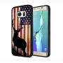 Samsung Galaxy S7 Case with American Flag Pattern Whimsical Design Bumper Black Soft TPU and PC Protection Anti-Slippery &Fingerprint Case for Samsung Galaxy S7