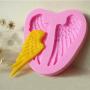 Creatiee Silicone Fondant Baking Molds with Butterfly, Rose Flowers Heart, Angle Wing and Heart for DIY Cake Decorating Chocolate Sugar Craft Molds (4PC, Pink)