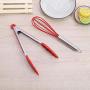 RedCom Spatula | 10 Pieces Cookware Set Red Silicone Baking Tool Nonstick Kitchenware Household Tool (Red)