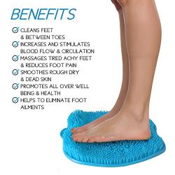 Shower Foot Massager Scrubber & Cleaner - Improves Foot Circulation & Reduces Foot Pain - Soothes Tired Achy Feet - Non Slip with Suction Cups