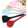Ueannryer Kitchen Products Non-stick Spatula set of silicone household cooking cookware kitchenware set full scoop (Blending color)