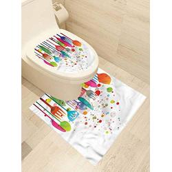 AuraiseHome Colorful Stickers for Bathroom Washroom Seat 2-Piece Suit Home Kitchenware Modern Toilet Seat Decals Cute