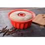 Aokinle Silicone Baking Molds, European Grade Fluted Round Cake Pan, Non-Stick Cake Pan for Jello, Mousse,Cake,Gelatin,Bread, 9.45 Inches Tube Bakeware Red